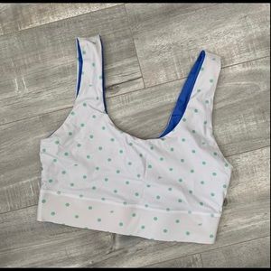 Fabletics White Dot Reversible Sports Bra